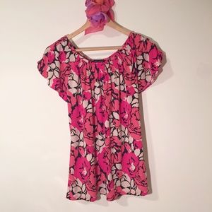 The Limited Short Sleeve Floral Print Womens Shirt, M